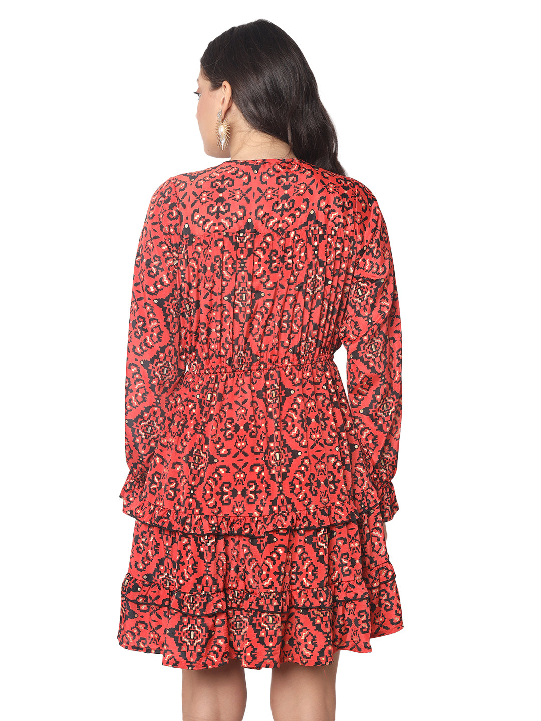 Boho Foil Printed Kasturi Silk Dress Manufacturer | Ibiza Beachwear