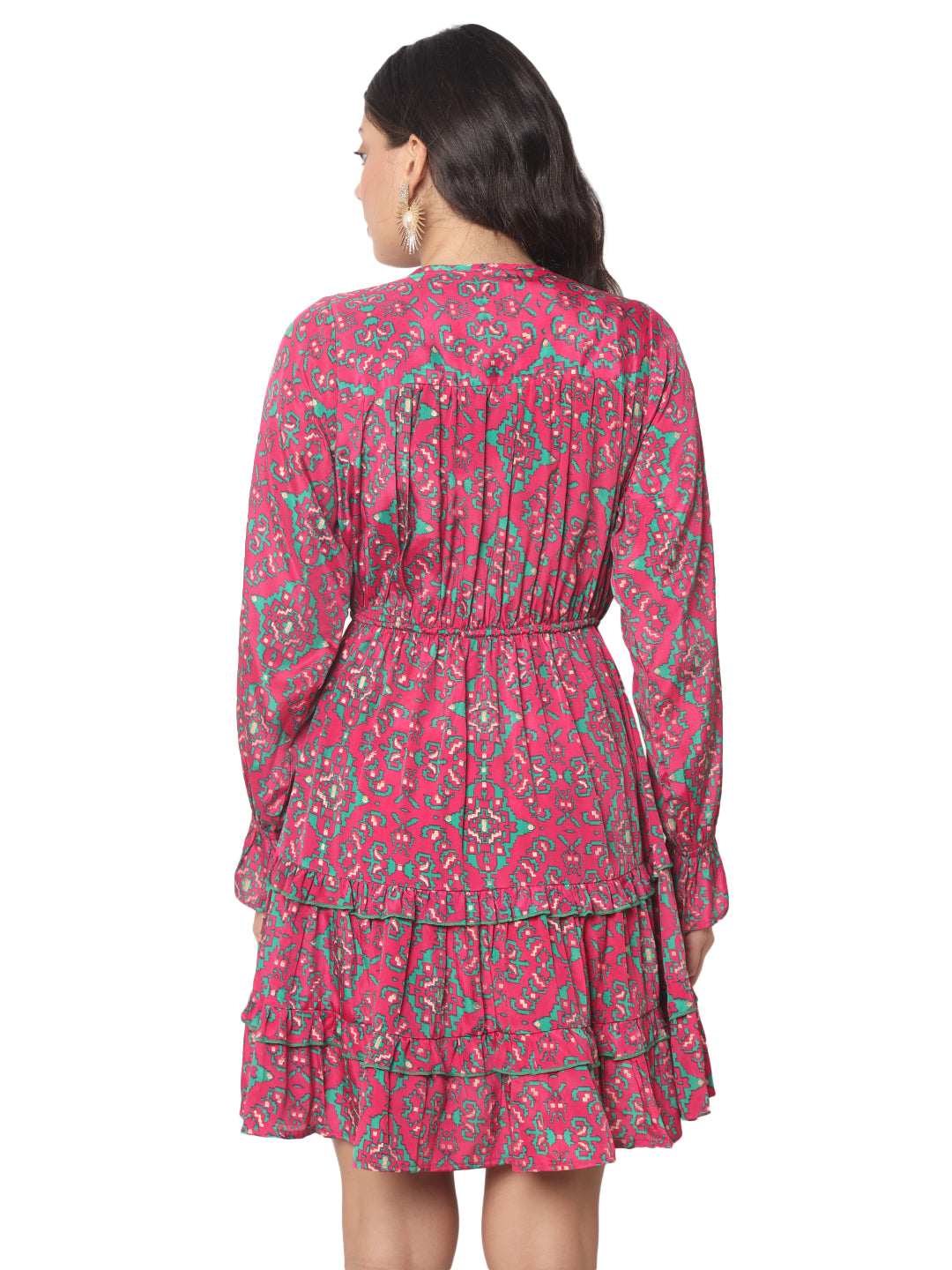 Boho Foil Printed Kasturi Silk Dress Manufacturer | Ibiza Beachwear