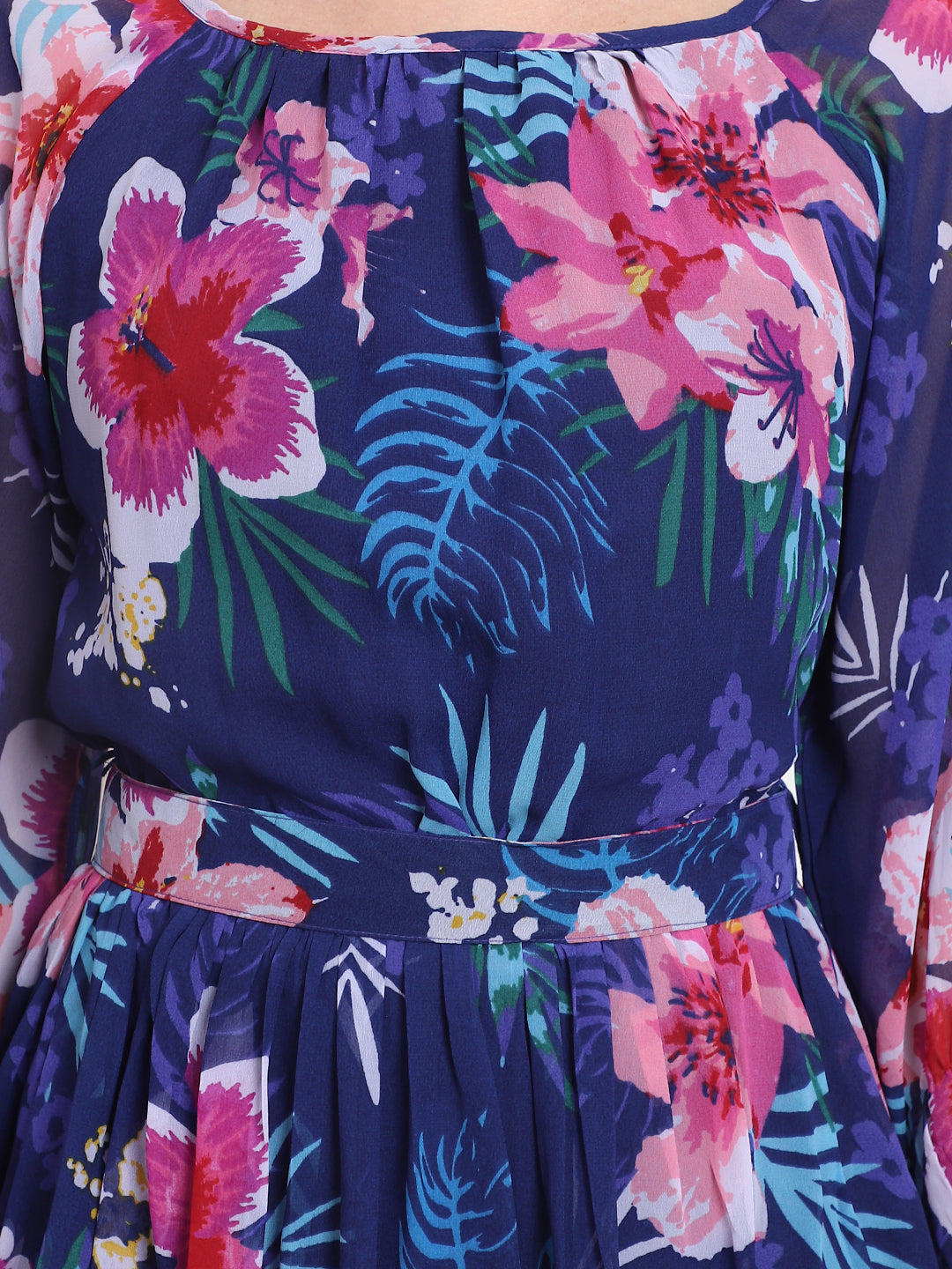 Printed Chiffon Short Dress