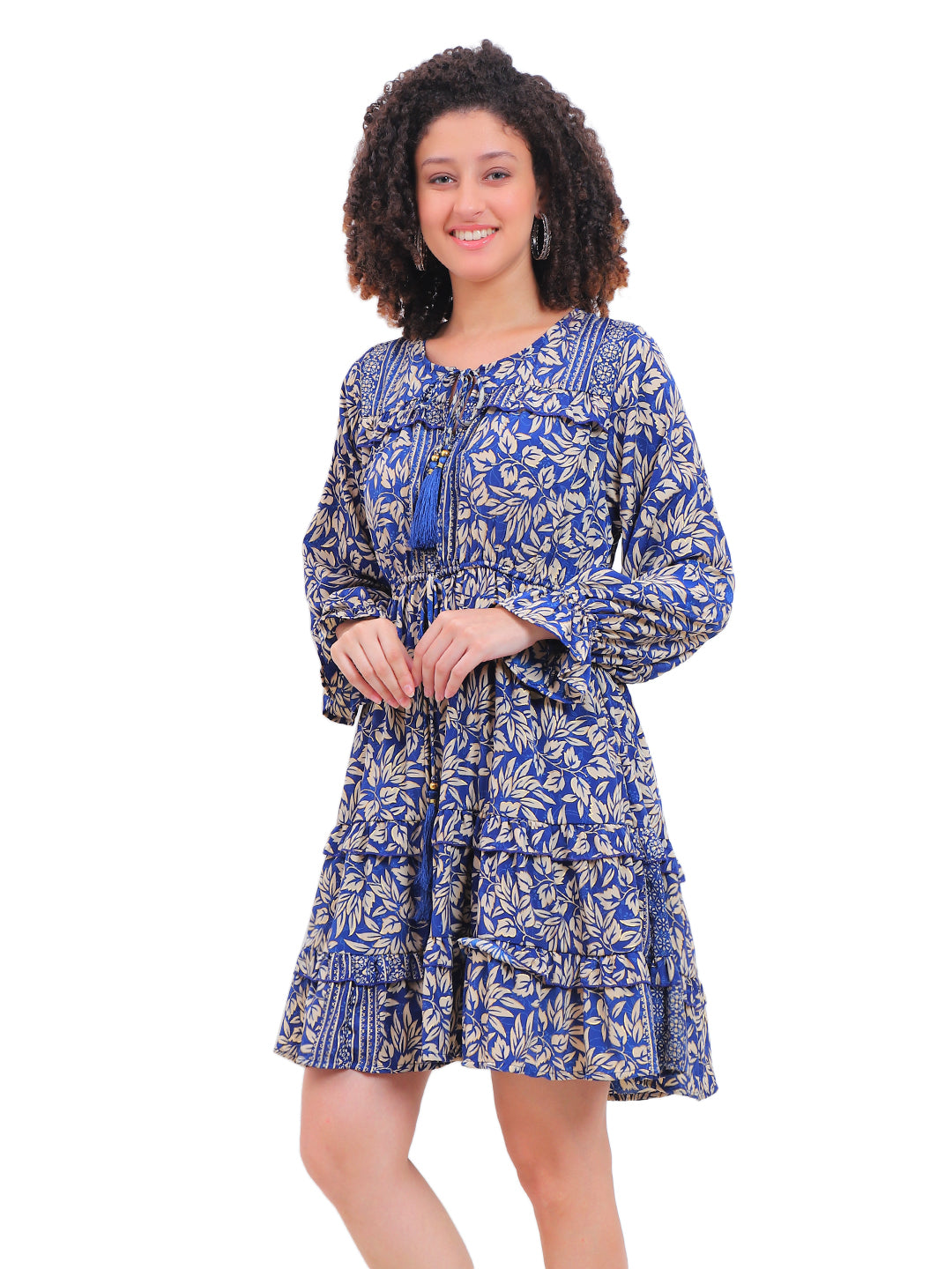 Boho Foil Printed Kasturi Silk Dress Manufacturer | Ibiza Beachwear