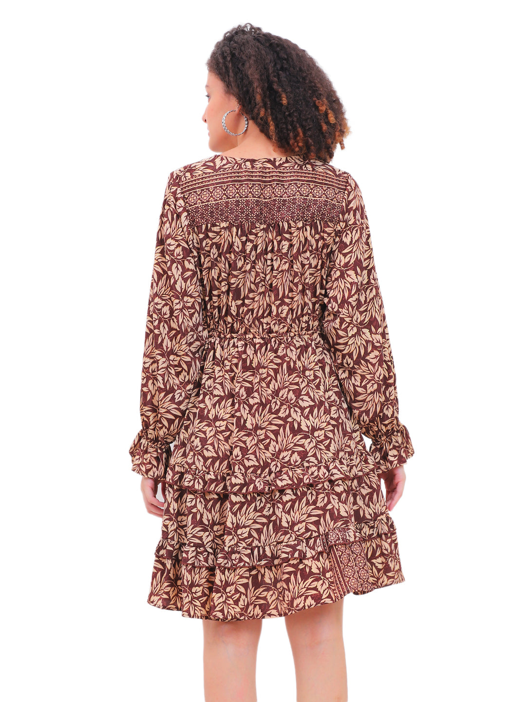 Boho Foil Printed Kasturi Silk Dress Manufacturer | Ibiza Beachwear