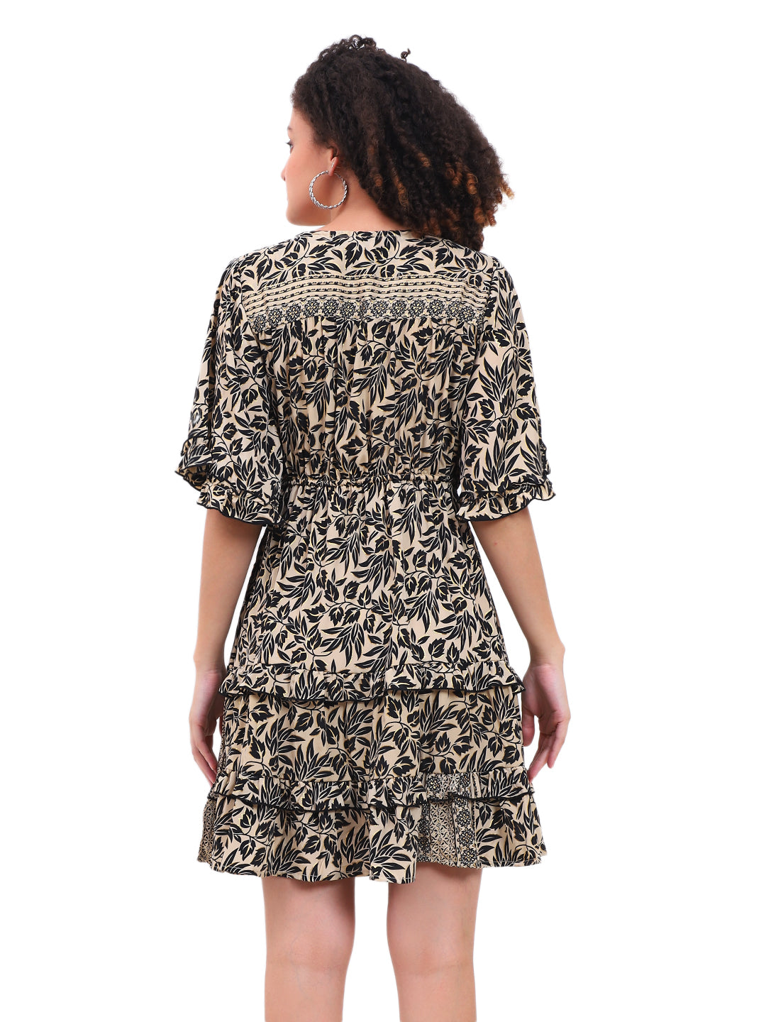 Boho Foil Printed Kasturi Silk Dress Manufacturer | Ibiza Beachwear
