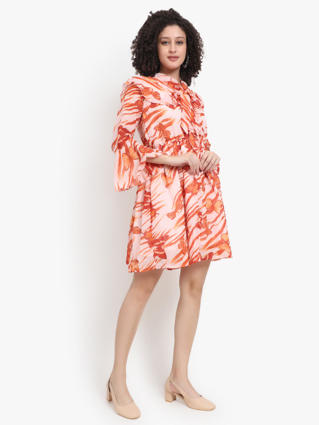 Printed Bow Tie Neck Dress Manufacturer & Exporter