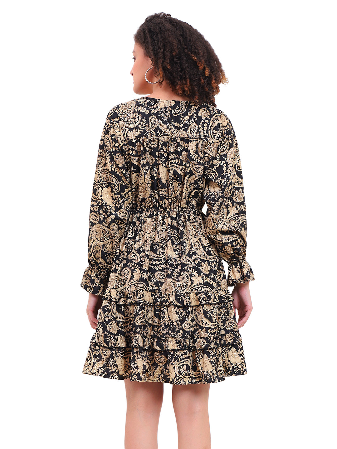 Boho Foil Printed Kasturi Silk Dress Manufacturer | Ibiza Beachwear