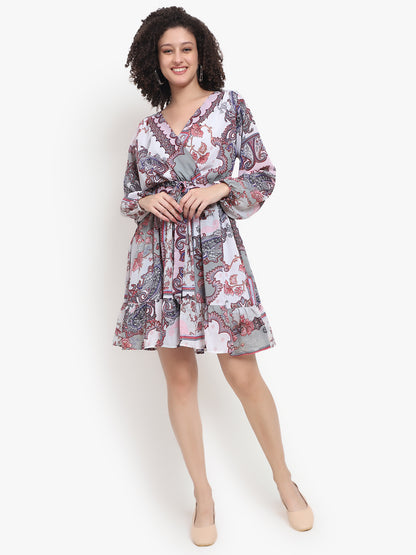 Vintage Paisley Wrap Dress