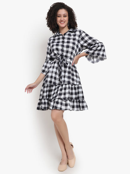 City Check Swing Dress