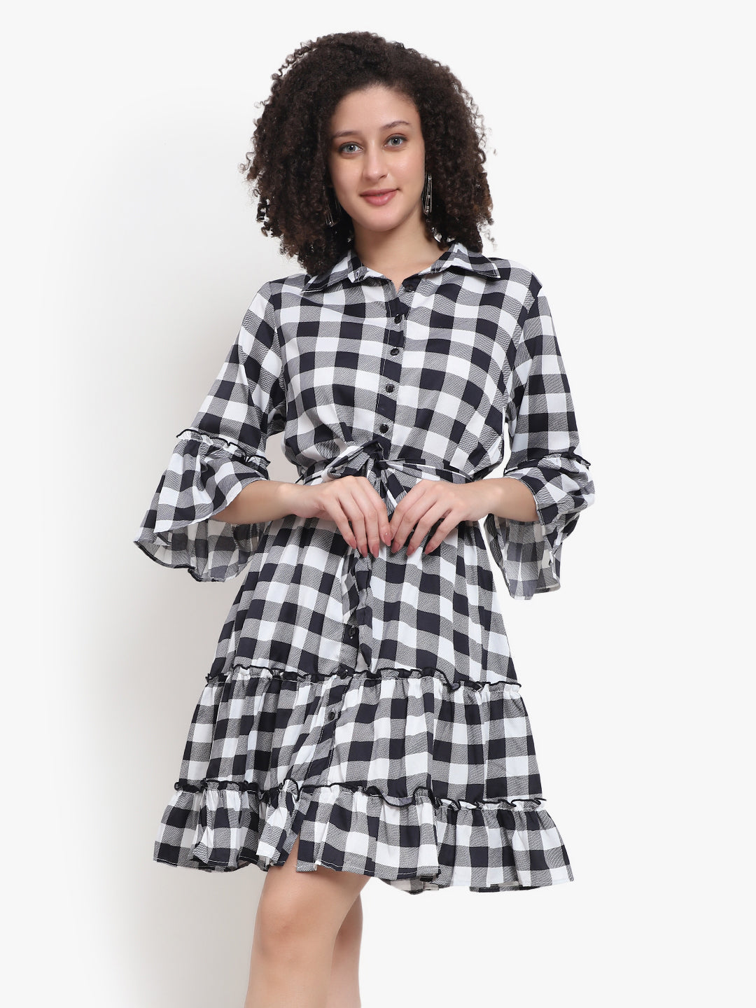 City Check Swing Dress