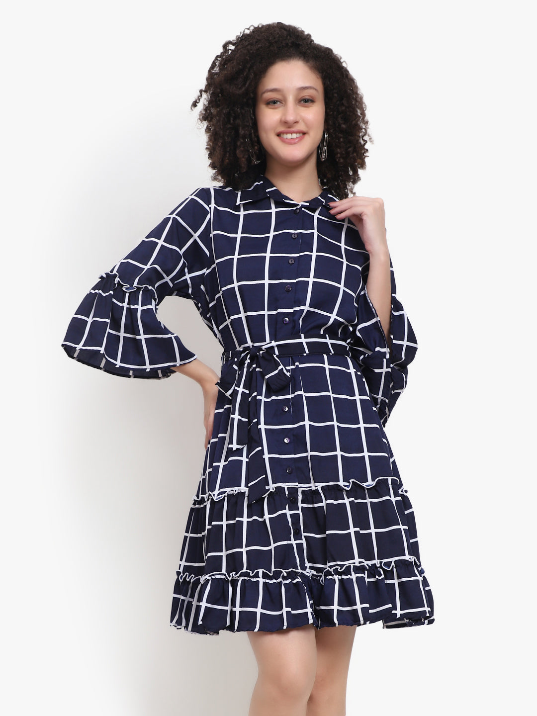 City Check Swing Dress