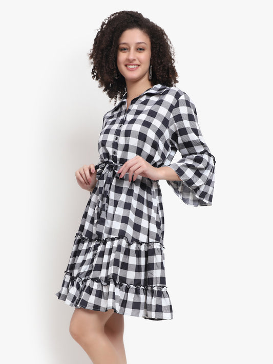 Checkered Cotton Shirt Dress Manufacturer & Exporter