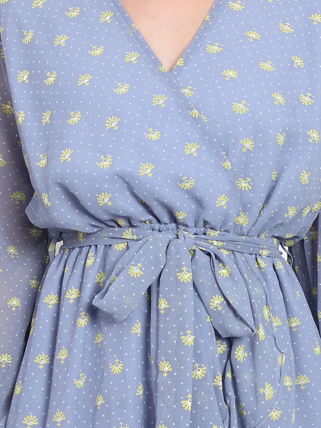 Blue Blossom Wrap Dress