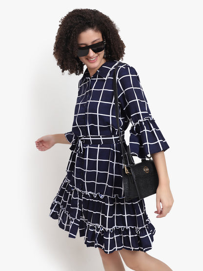 City Check Swing Dress