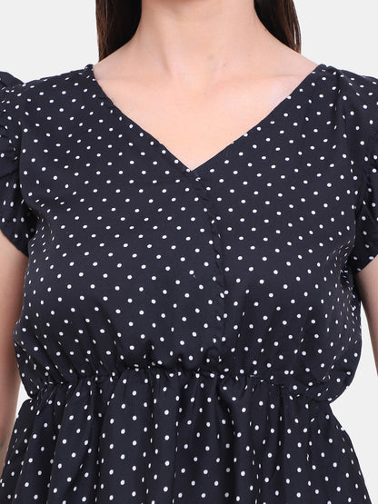 Polka Dot Flare Top