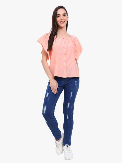 cotton button-up top