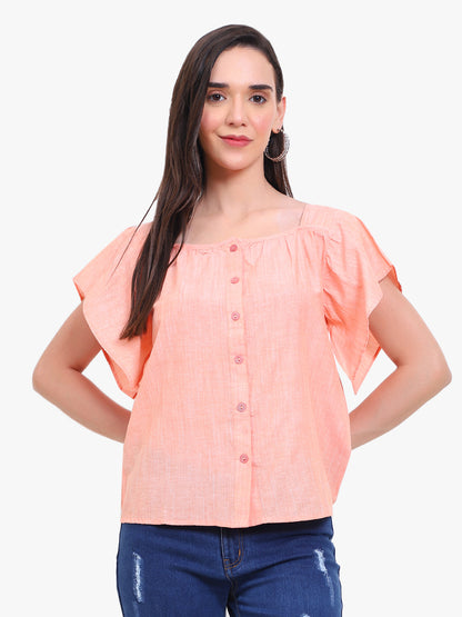 cotton button-up top