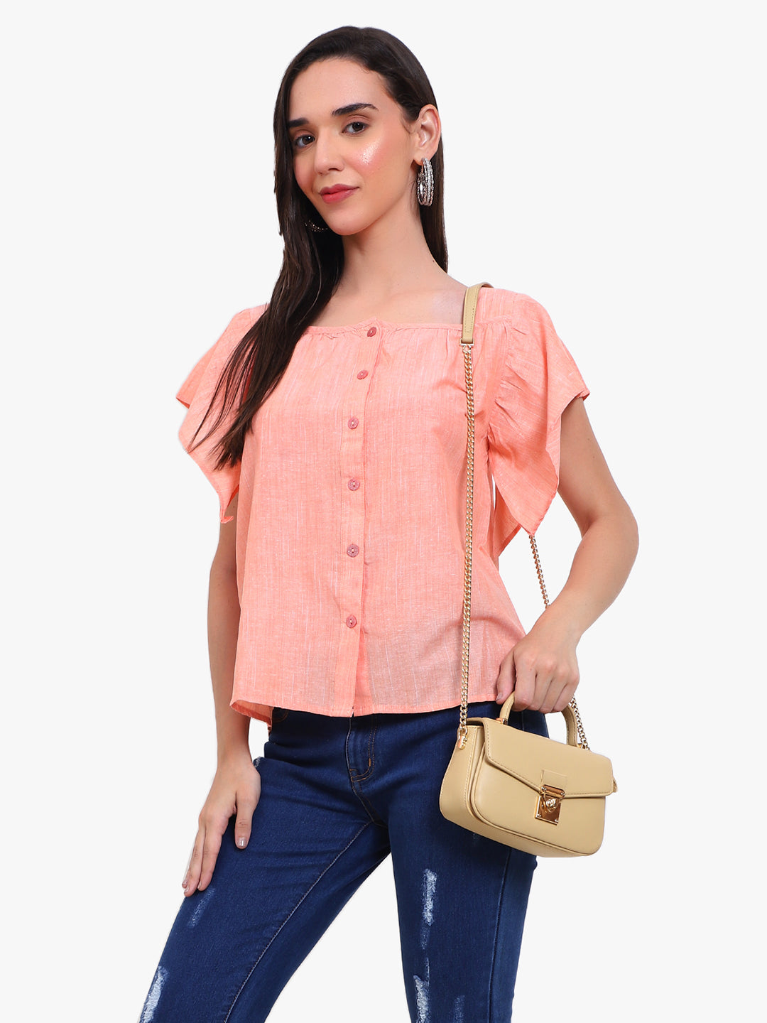 cotton button-up top