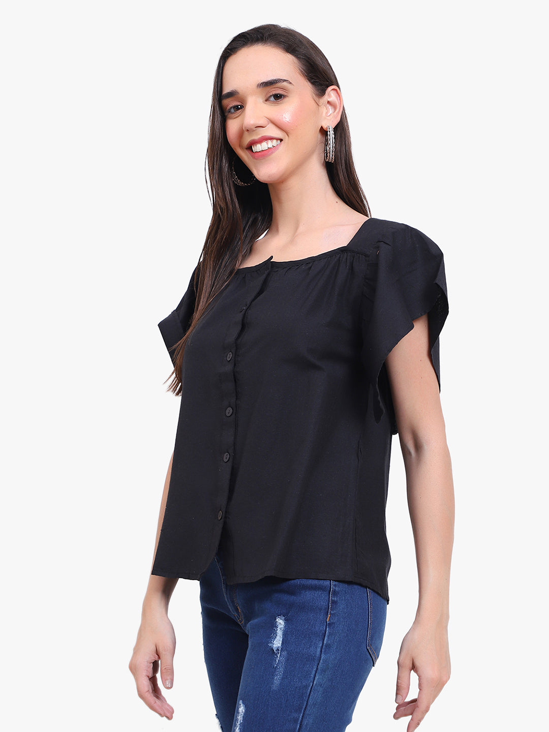 cotton button-up top